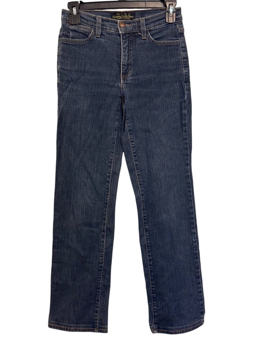 NYDJ Womens Tummy Tuck Straight Leg Premium Denim Jeans Size 0P